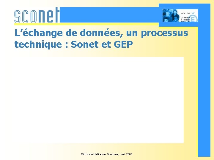 L’échange de données, un processus technique : Sonet et GEP Diffusion Nationale Toulouse, mai