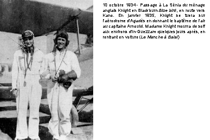 10 octobre 1934 - Passage à La Sénia du ménage anglais Knight en Blackburn