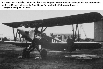 8 février 1933 - Arrivée à Oran de l’équipage hongrois Antal Banhidi et Tibor