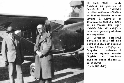 18 mars 1933 - Louis Durafour (à gauche) et l’architecte Le Corbusier décollent en