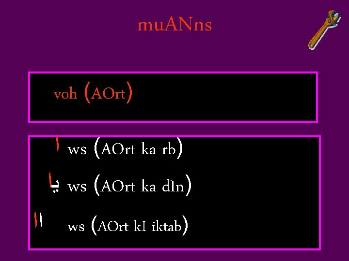 mu. ANns voh (AOrt) ﺍ ws (AOrt ka rb) ﻳﺍ ws (AOrt ka d.