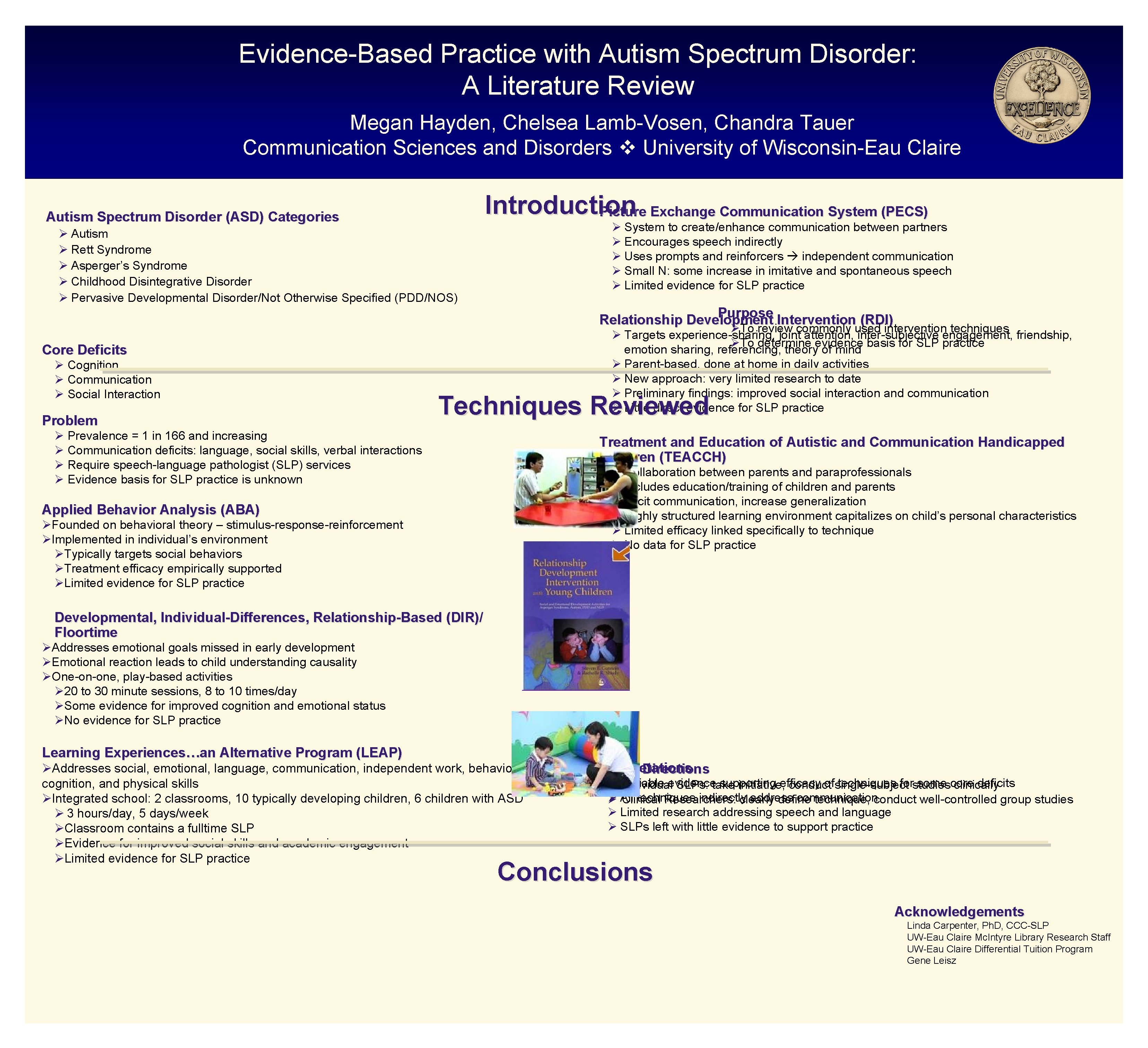 EvidenceBased Practice with Autism Spectrum Disorder A Literature