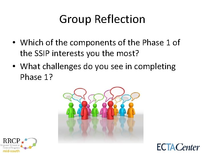 Group Reflection • Which of the components of the Phase 1 of the SSIP
