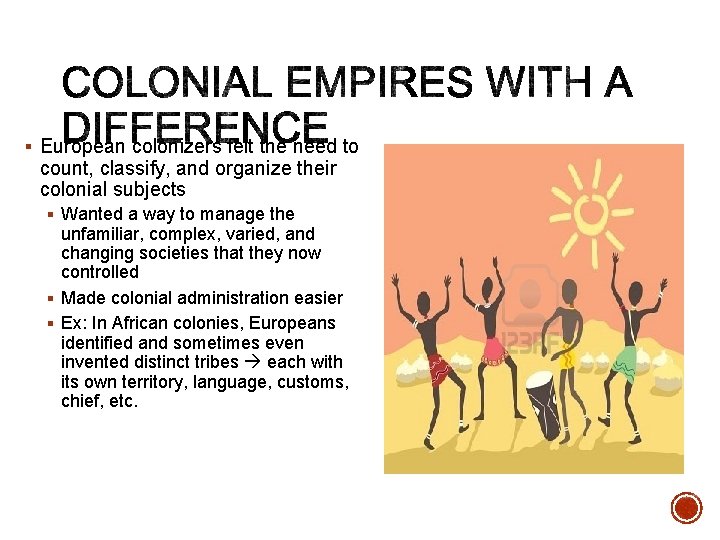 § European colonizers felt the need to count, classify, and organize their colonial subjects