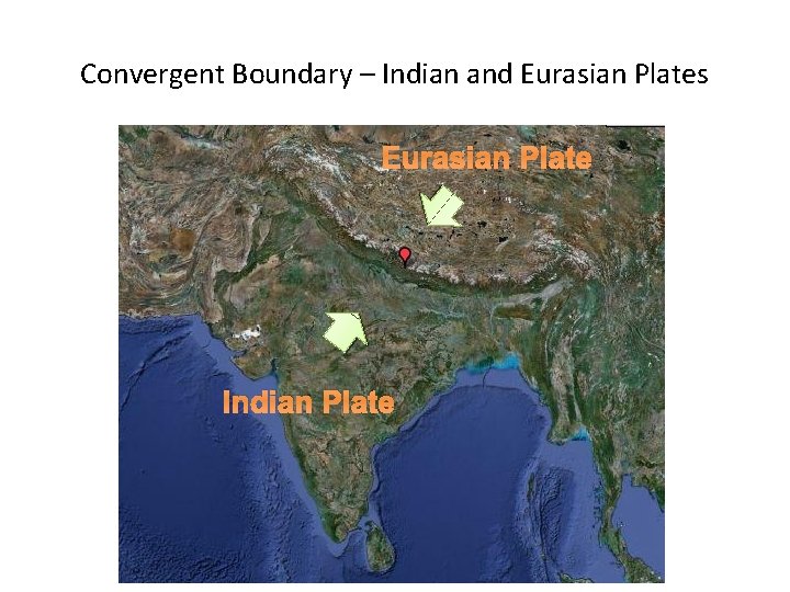 Convergent Boundary – Indian and Eurasian Plates Eurasian Plate Indian Plate 