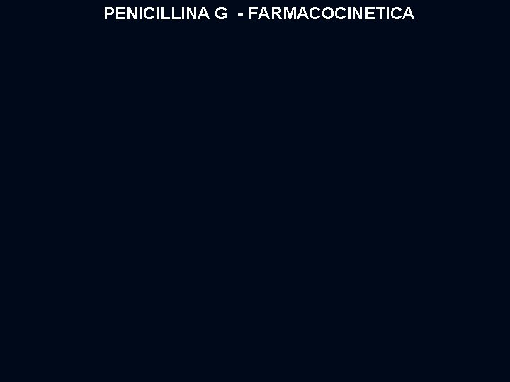 PENICILLINA G - FARMACOCINETICA 