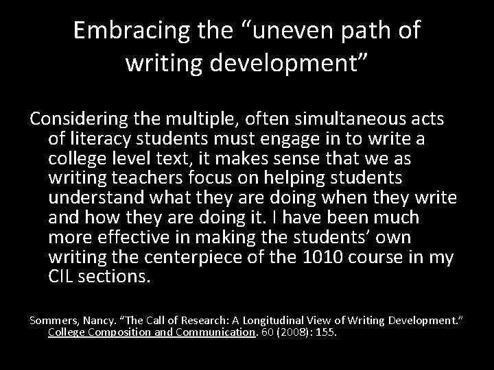 Embracing the “uneven path of writing development” Considering the multiple, often simultaneous acts of