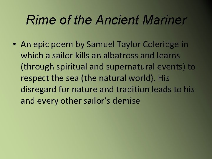 Rime of the Ancient Mariner • An epic poem by Samuel Taylor Coleridge in