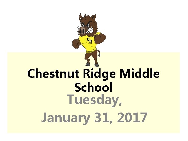 Chestnut Ridge Middle School Tuesday, January 31, 2017 