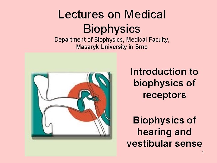 Lectures on Medical Biophysics Department of Biophysics, Medical Faculty, Masaryk University in Brno Introduction