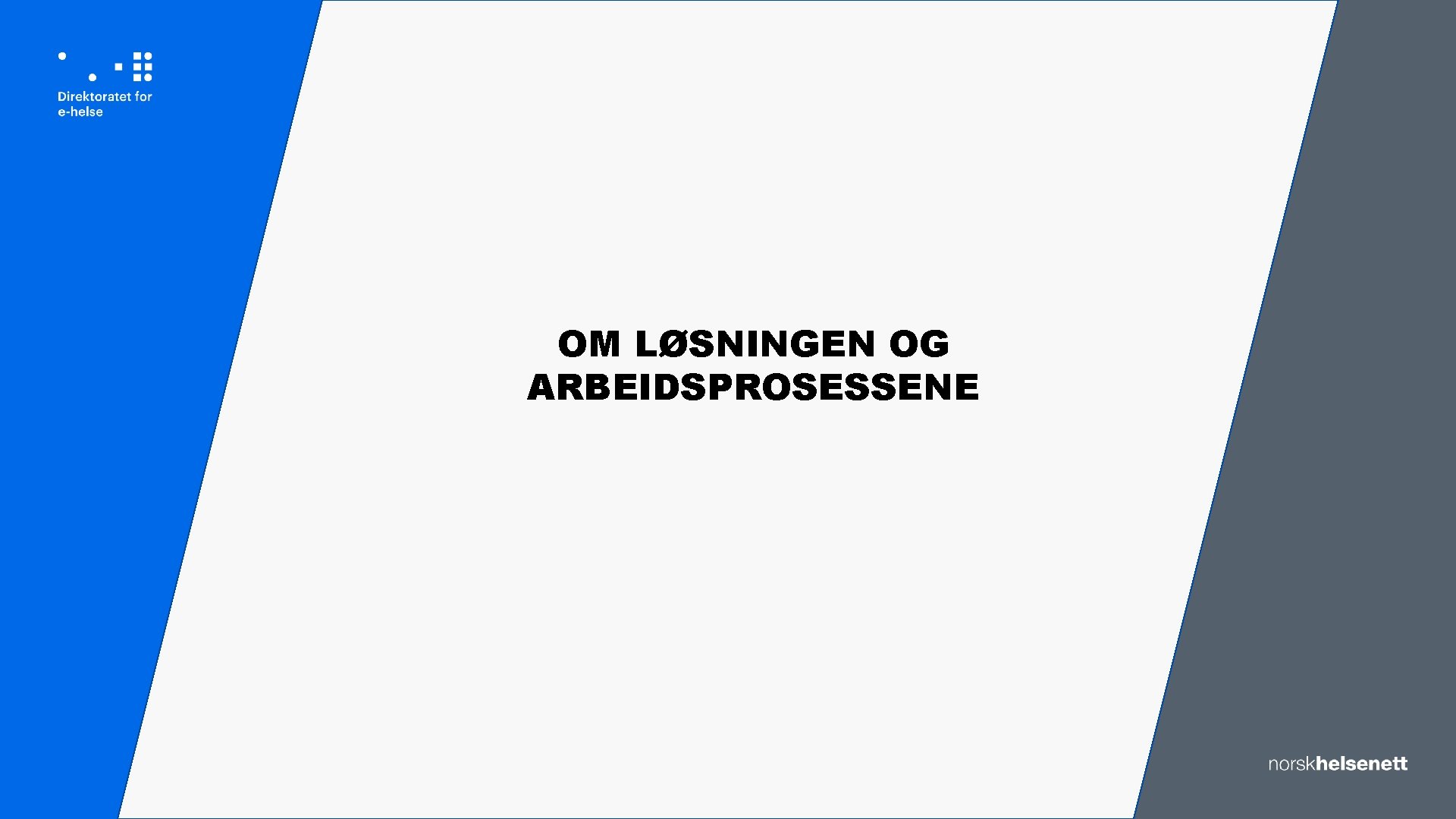 OM LØSNINGEN OG ARBEIDSPROSESSENE 