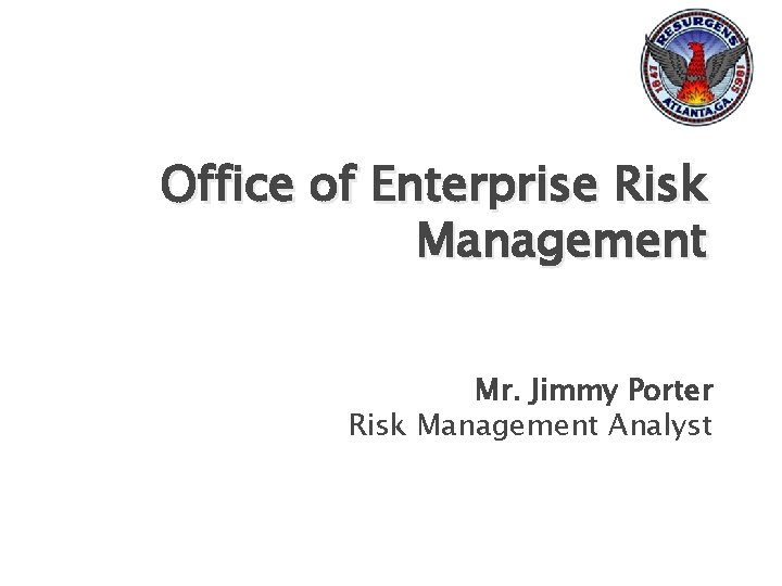 Jimmy So Risk Management The Department of Procurement the DOP on behalf