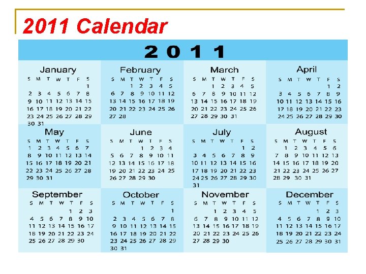 2011 Calendar 