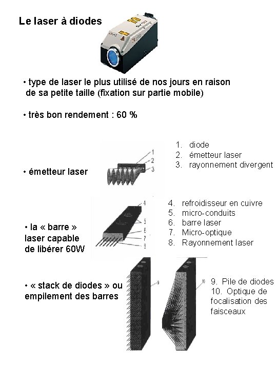 Le laser à diodes • type de laser le plus utilisé de nos jours