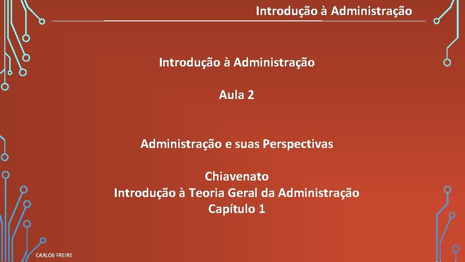 Introdução à Administração Aula 2 Administração e suas Perspectivas Chiavenato Introdução à Teoria Geral