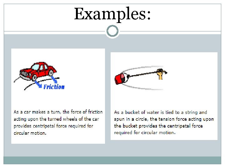 Examples: Examples: