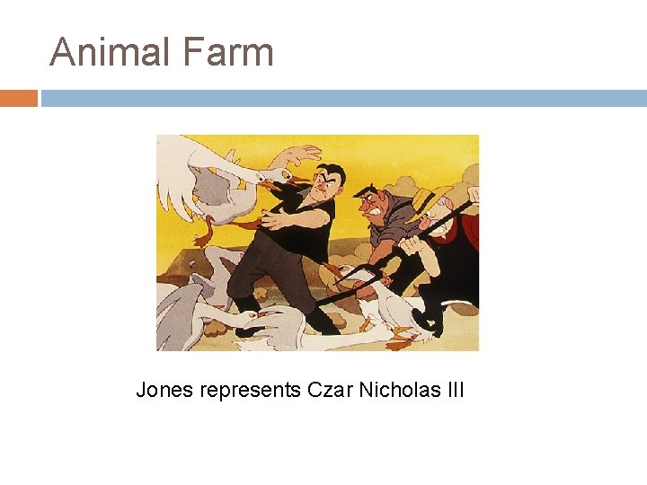 Animal Farm Jones represents Czar Nicholas III 