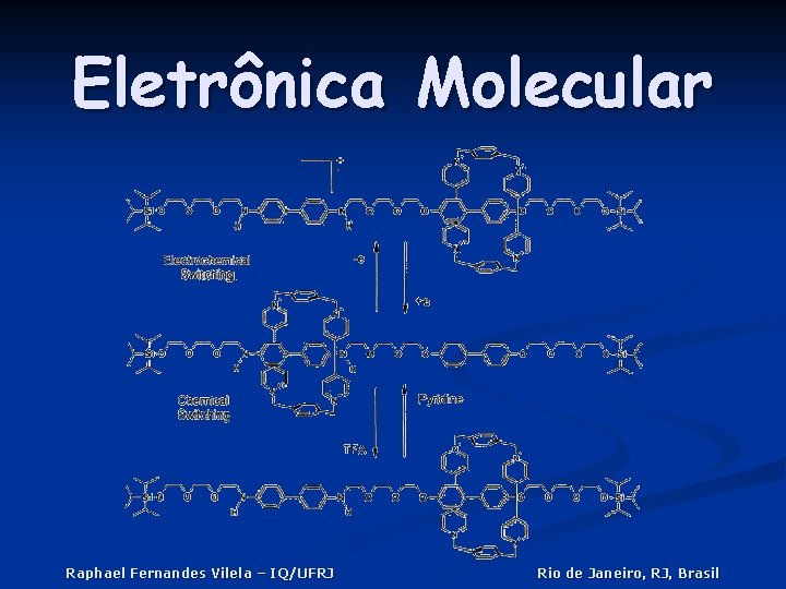 Eletrônica Molecular Raphael Fernandes Vilela – IQ/UFRJ Rio de Janeiro, RJ, Brasil 