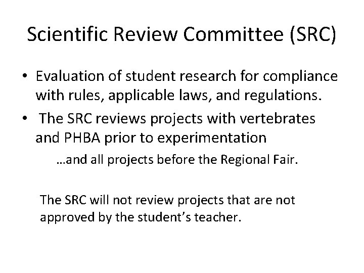 Src Form Scientific Review Committee SRC Evaluation of student research