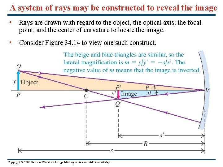 A system of rays may be constructed to reveal the image • Rays are