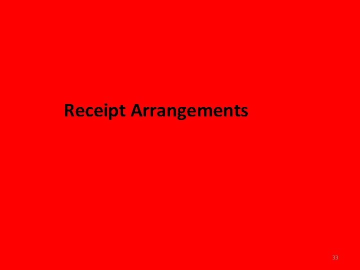 Receipt Arrangements 33 