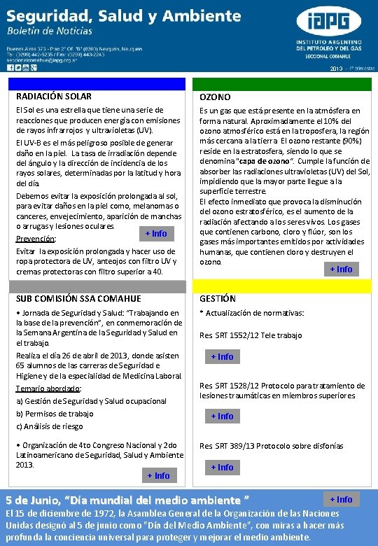 2013 RADIACIÓN SOLAR OZONO El Sol es una estrella que tiene una serie de 2013 RADIACIÓN SOLAR OZONO El Sol es una estrella que tiene una serie de