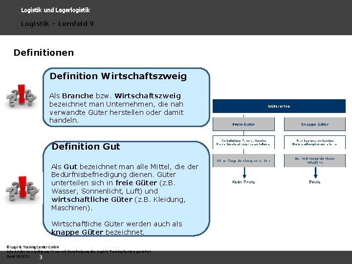 Logistik und Lagerlogistik Logistik – Lernfeld 9 Definitionen Definition Wirtschaftszweig Als Branche bzw. Wirtschaftszweig