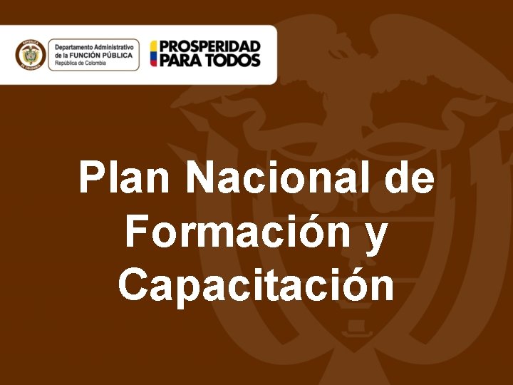 Plan Nacional de Formacin y Capacitacin PLANES DE