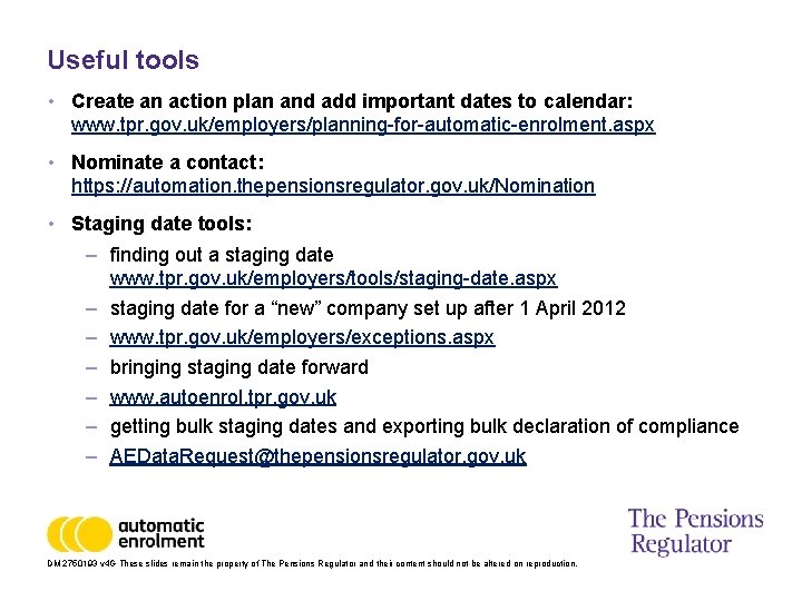 Useful tools • Create an action plan and add important dates to calendar: www.
