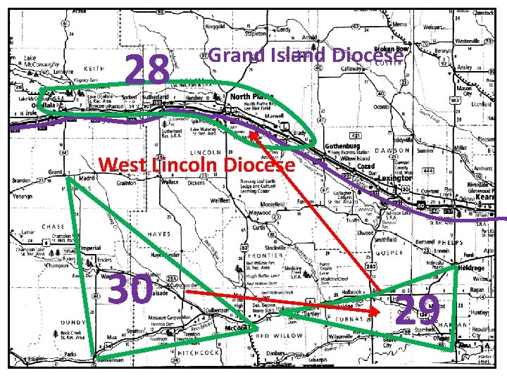 28 Grand Island Diocese West Lincoln Diocese 30 29 