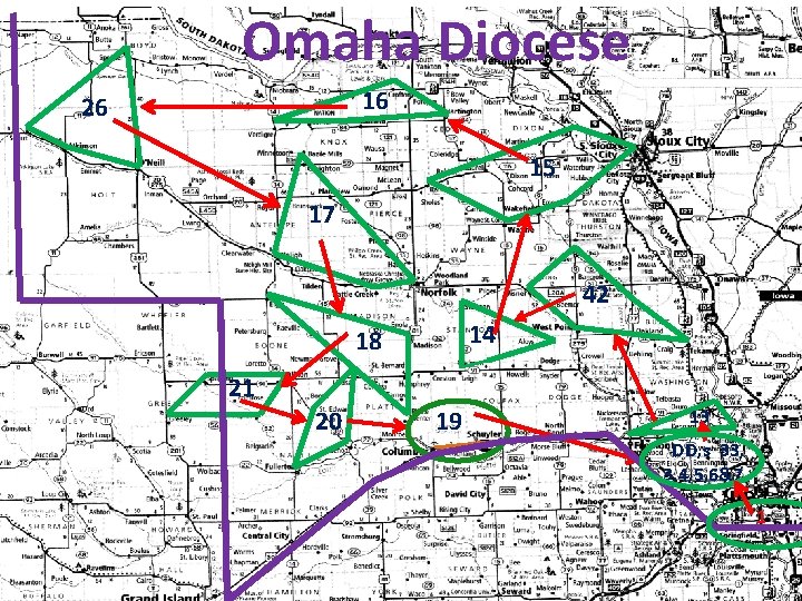 Omaha Diocese 16 26 15 17 42 14 18 21 20 19 13 DD,