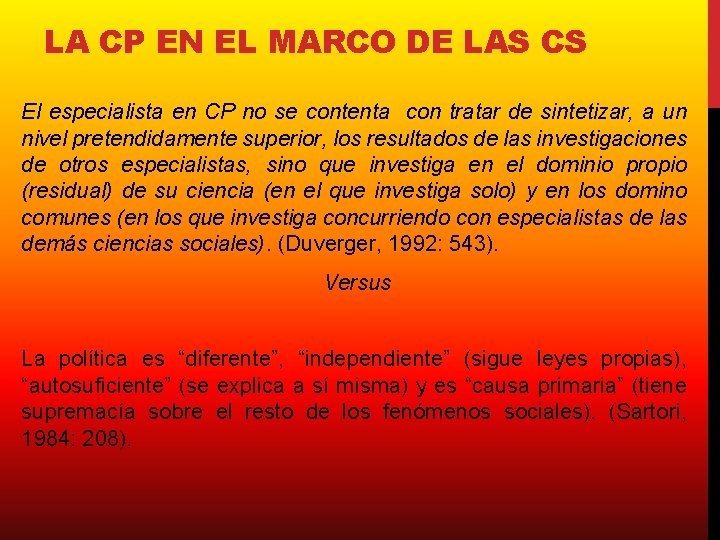 LA CP EN EL MARCO DE LAS CS El especialista en CP no se