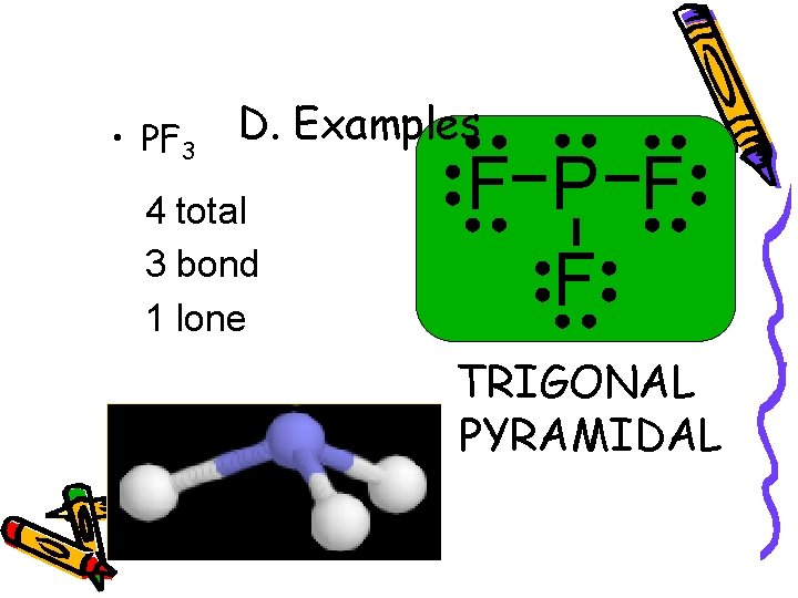  • PF 3 D. Examples 4 total 3 bond 1 lone F P