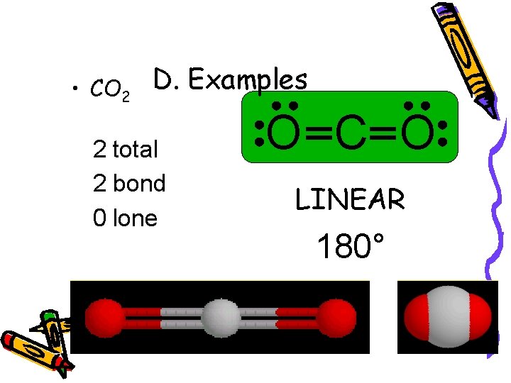  • CO 2 D. Examples 2 total 2 bond 0 lone O C