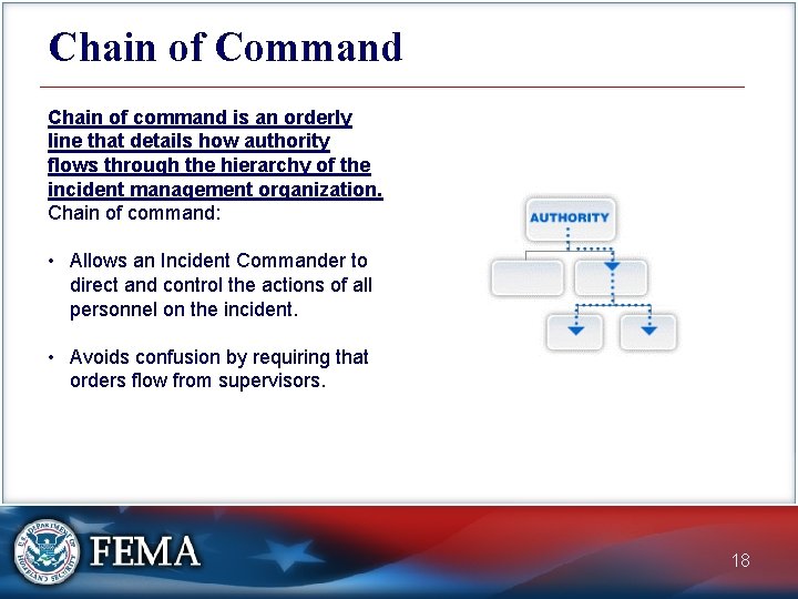 Chain of Command Chain of command is an orderly line that details how authority