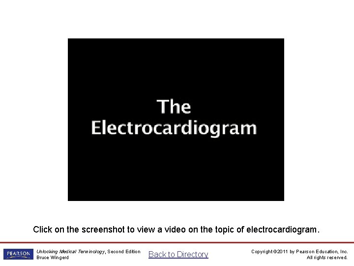 Electrocardiogram Video Click on the screenshot to view a video on the topic of