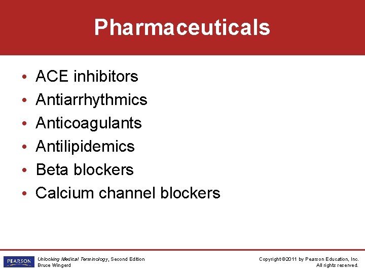 Pharmaceuticals • • • ACE inhibitors Antiarrhythmics Anticoagulants Antilipidemics Beta blockers Calcium channel blockers