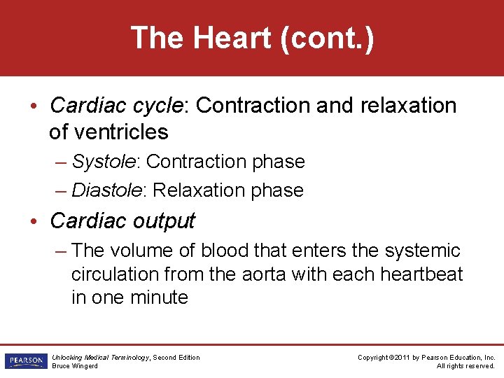 The Heart (cont. ) • Cardiac cycle: Contraction and relaxation of ventricles – Systole: