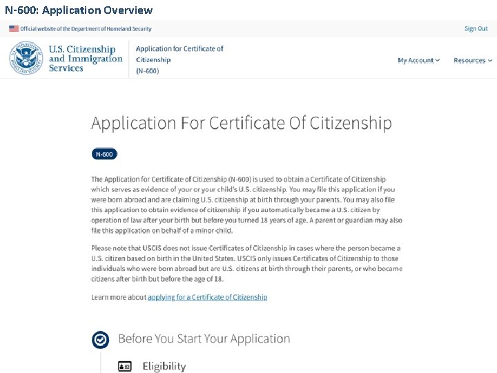N-600: Application Overview 
