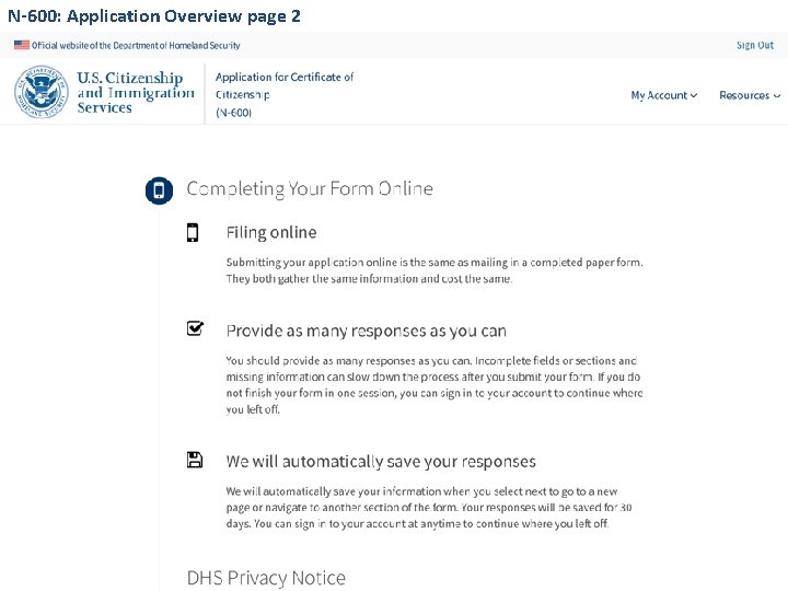 N-600: Application Overview page 2 