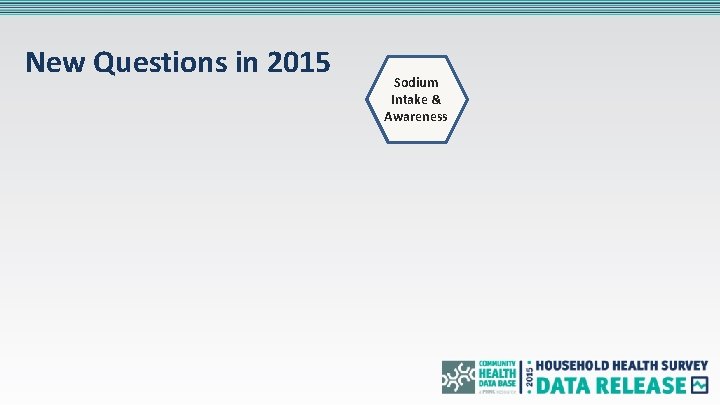 New Questions in 2015 Sodium Intake & Awareness 