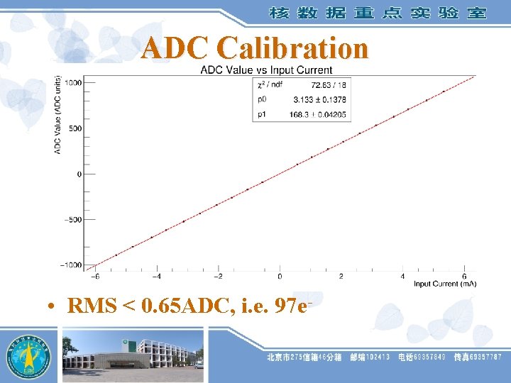 ADC Calibration • RMS < 0. 65 ADC, i. e. 97 e- 