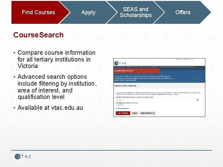 Find Courses Apply Course. Search ▪ Compare course information for all tertiary institutions in