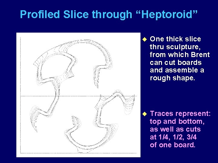 Profiled Slice through “Heptoroid” u One thick slice thru sculpture, from which Brent can