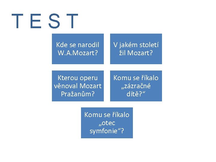 TEST Kde se narodil W. A. Mozart? V jakém století žil Mozart? Kterou operu