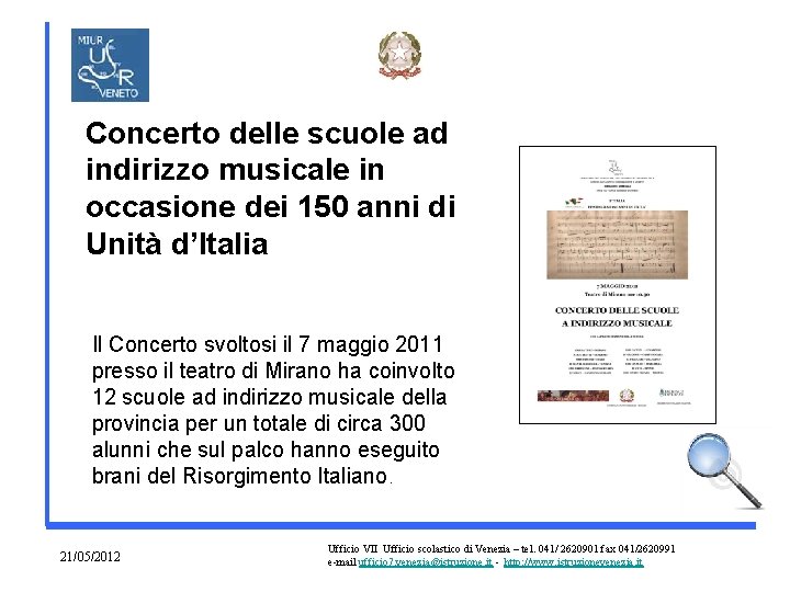 Concerto delle scuole ad indirizzo musicale in occasione dei 150 anni di Unità d’Italia