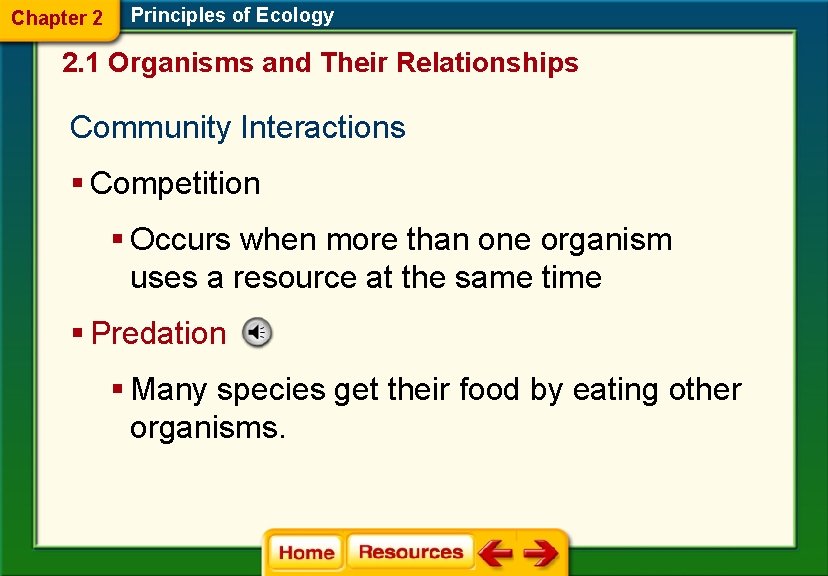 Chapter 2 Principles of Ecology 2. 1 Organisms and Their Relationships Community Interactions §