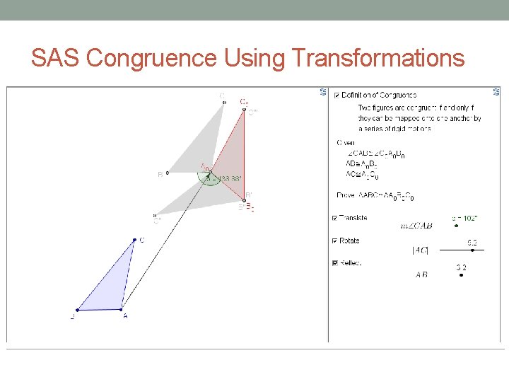 SAS Congruence Using Transformations 