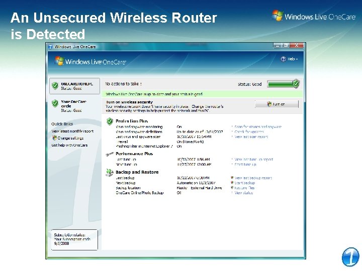 An Unsecured Wireless Router is Detected 