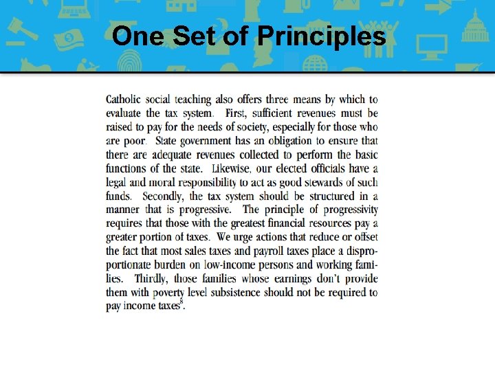 One Set of Principles 